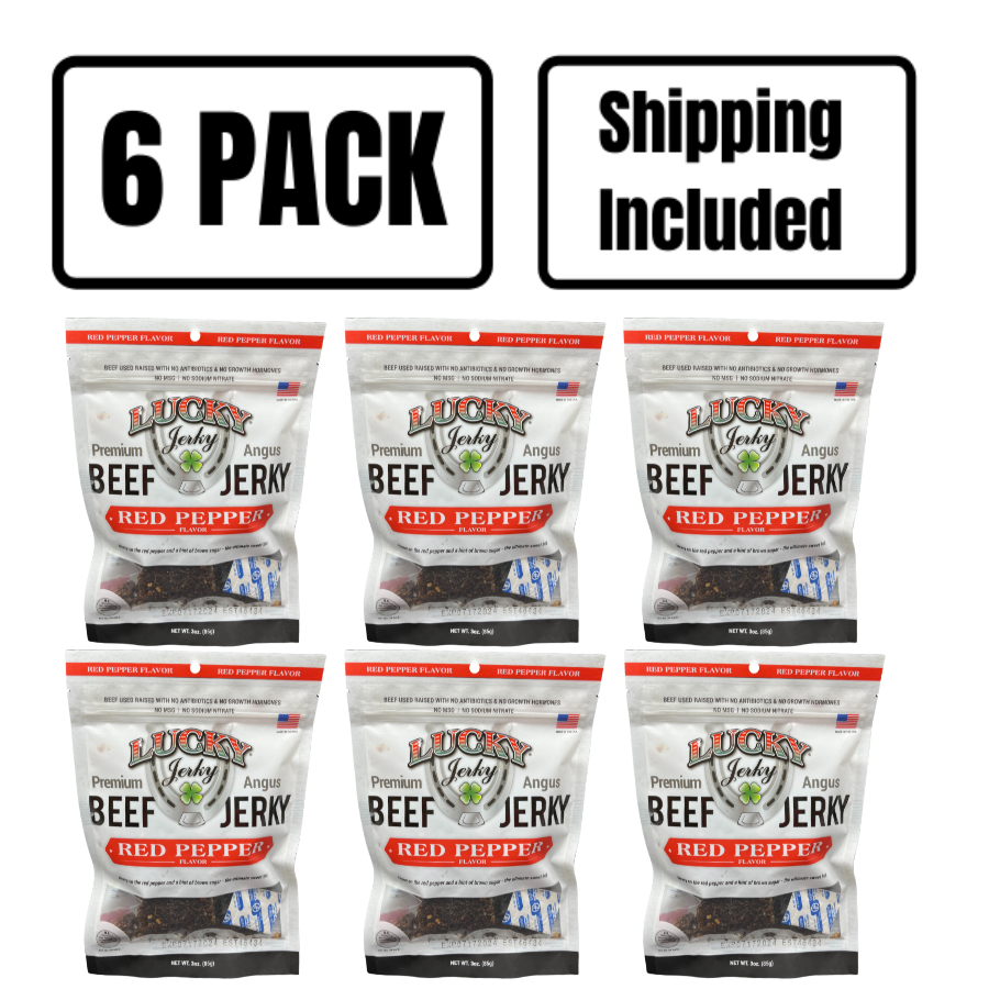 Red Pepper Beef Jerky | Pack of 6 | 3 oz | Shipping Included | Nebraska Star Beef
