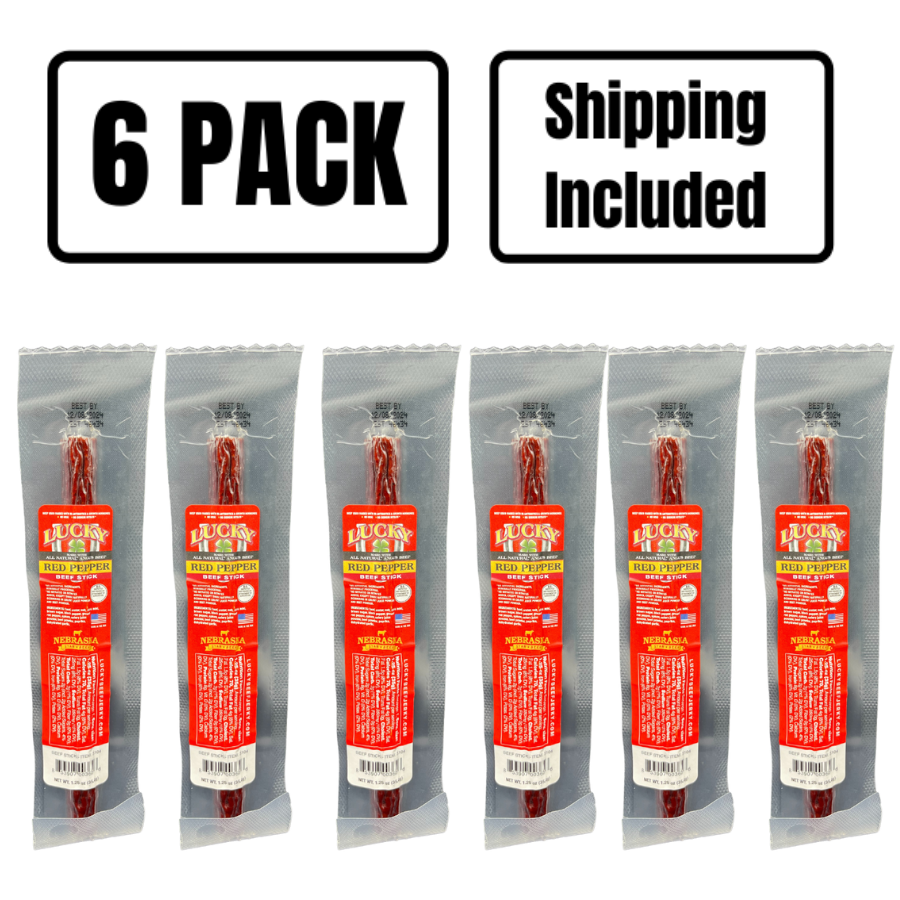 Red Pepper Beef Stick | Pack of 6 | 1.25 oz | Shipping Included | Nebraska Star Beef