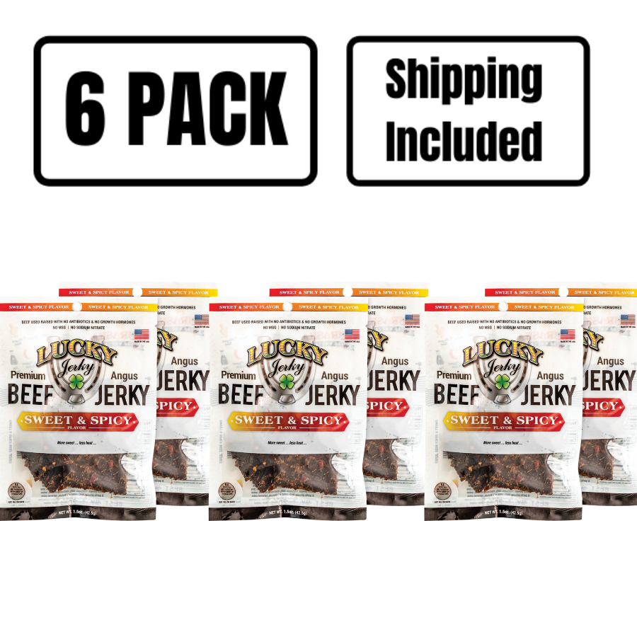 Sweet and Spicy Beef Jerky | Pack of 6 | 1.5 oz | Shipping Included | Nebraska Star Beef