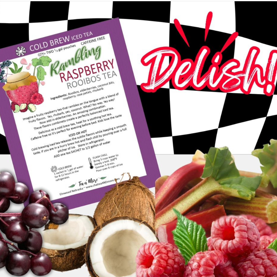 Rambling Raspberry Decaffeinated Tea | Pack of 2 | 2 Half Gallon Bags | Tea n More