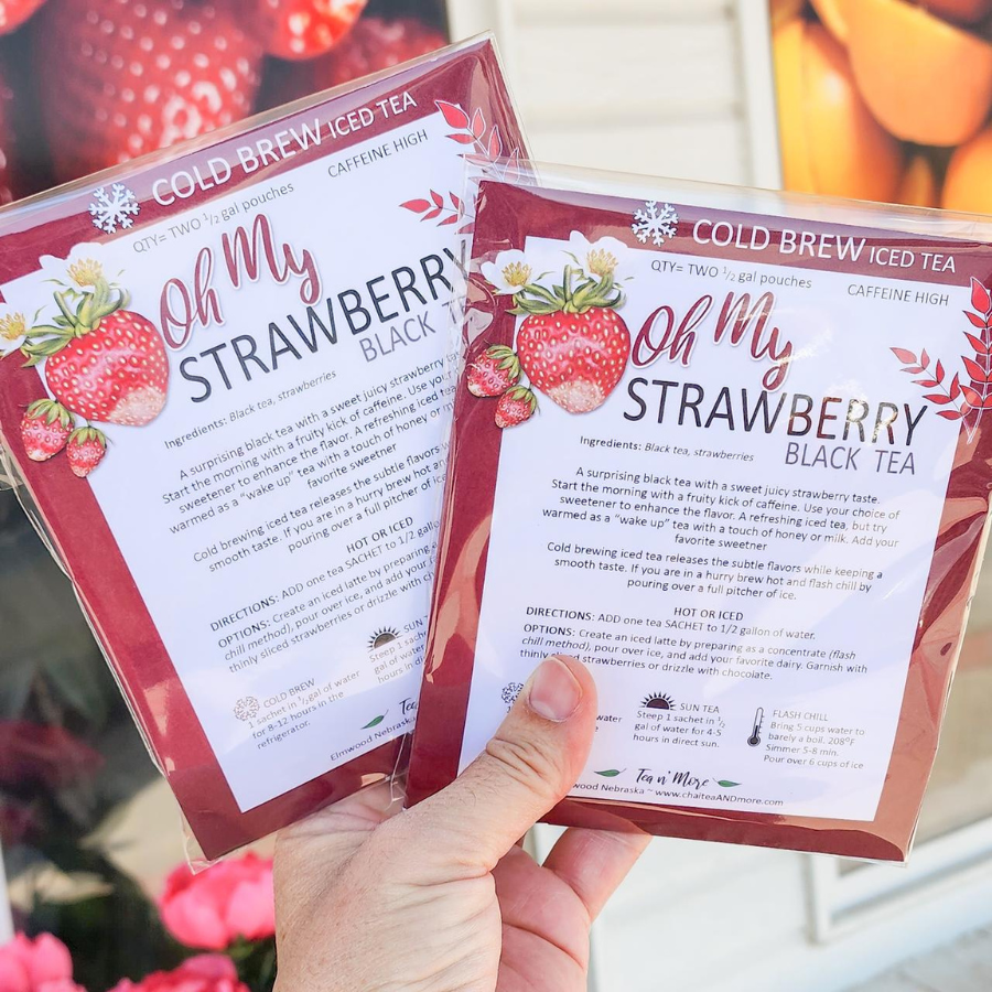 Strawberry Tea | Cold Brew Black Tea | Pack of 2 | Caffeinated | Tea n More