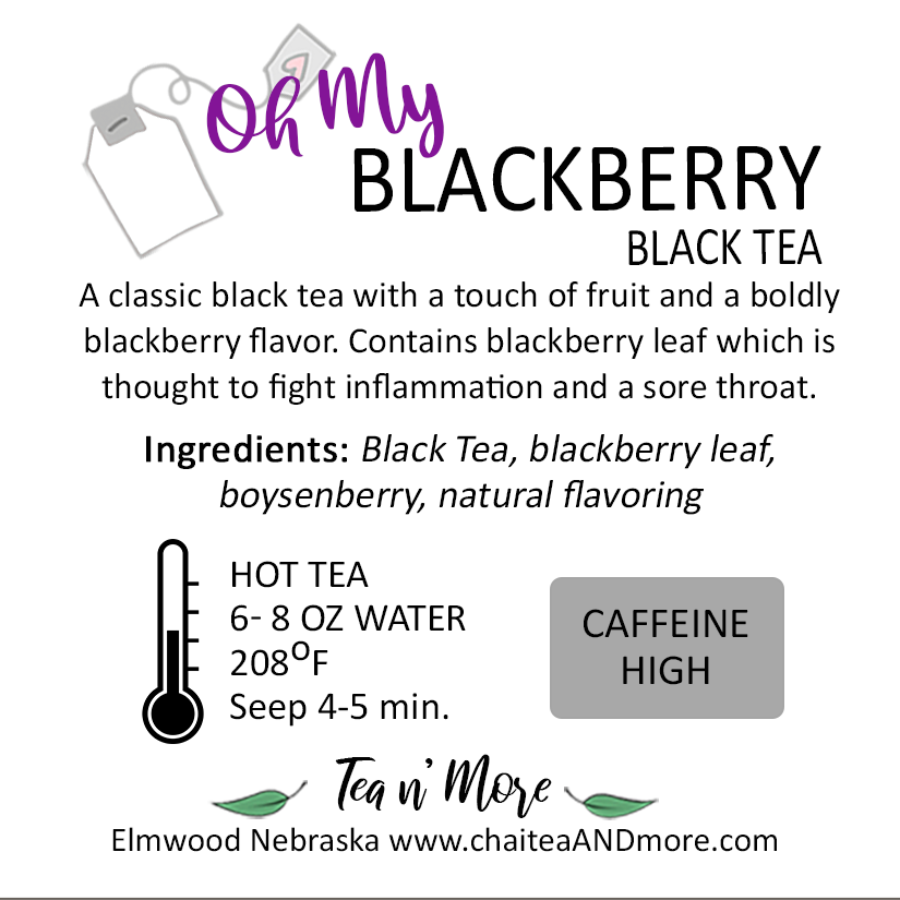 Blackberry Tea | Cold Brew Black Tea | 2 Pitcher Bags | Sugar Free | Caffeinated | Tea n More