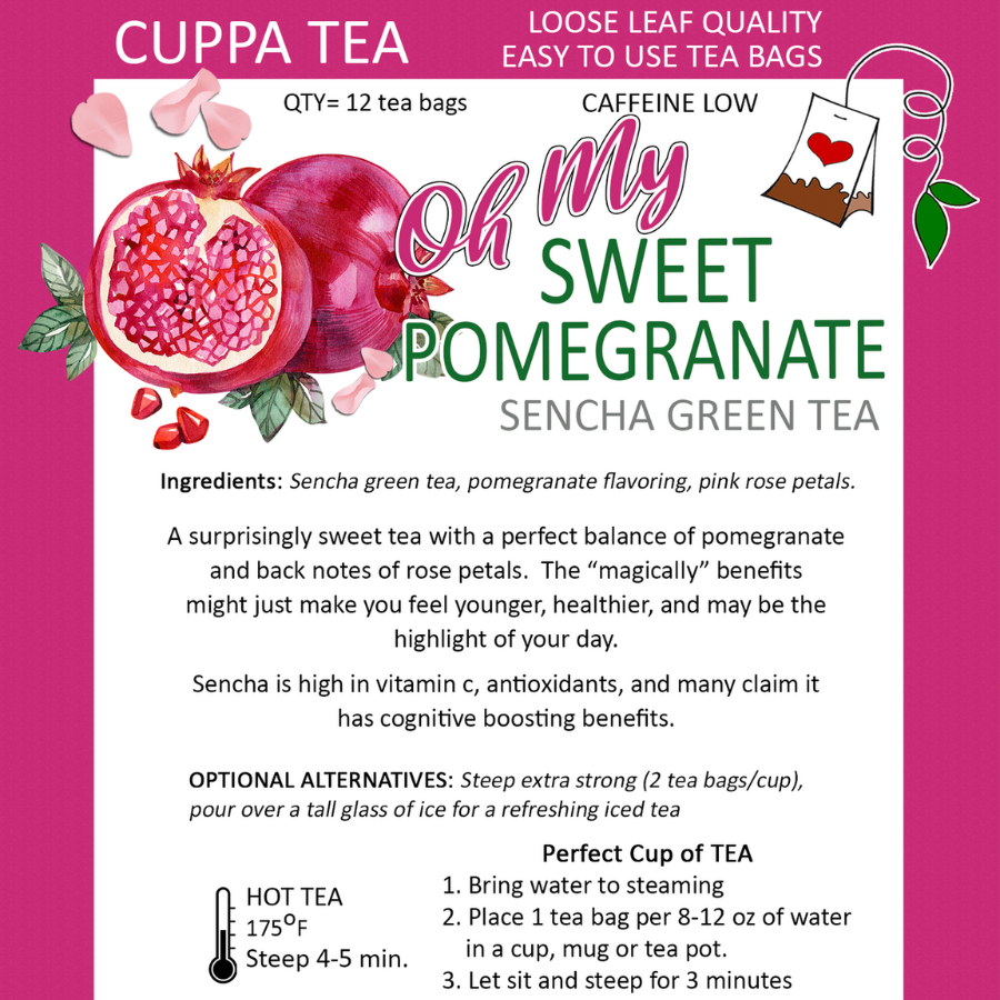 Sweet Pomegranate  Sencha Green Tea | Pack of 2 | Tea n More