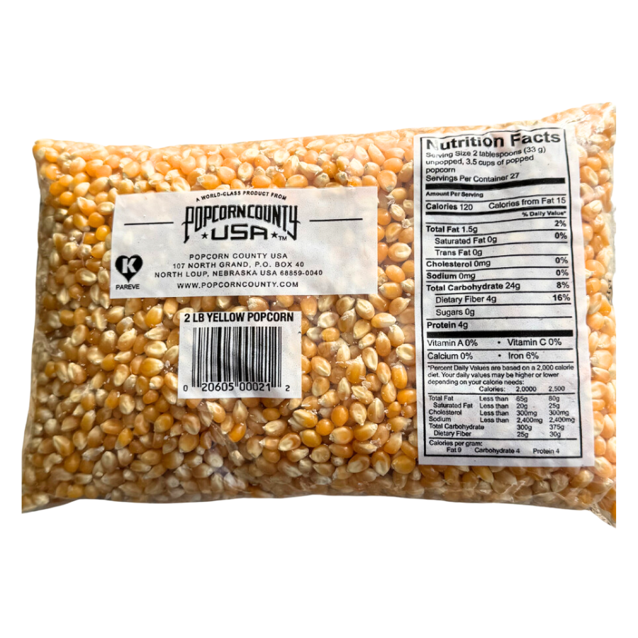 Yellow Un-Popped Popcorn Kernels | Pack of 3 | 2 lb | Non-GMO | Popcorn County USA | North Loup Valley