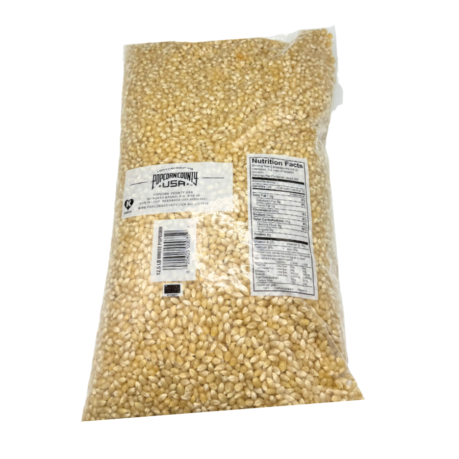 White Un-Popped Popcorn Kernels | 12.5 lb | Pack of 3 | Non-GMO | Popcorn County USA | North Loup Valley