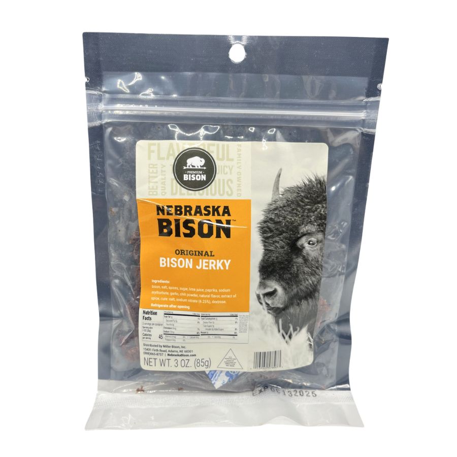 Bison Original Jerky | Original Flavor | 3 oz | Pack of 3 | Nebraska Bison