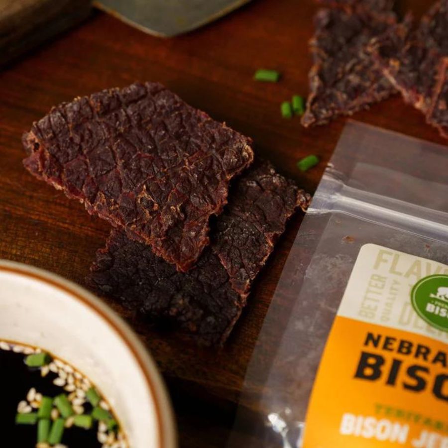 SALE CLOSE DATED | Bison Teriyaki Jerky | Teriyaki Flavor | 3 oz | Nebraska Bison