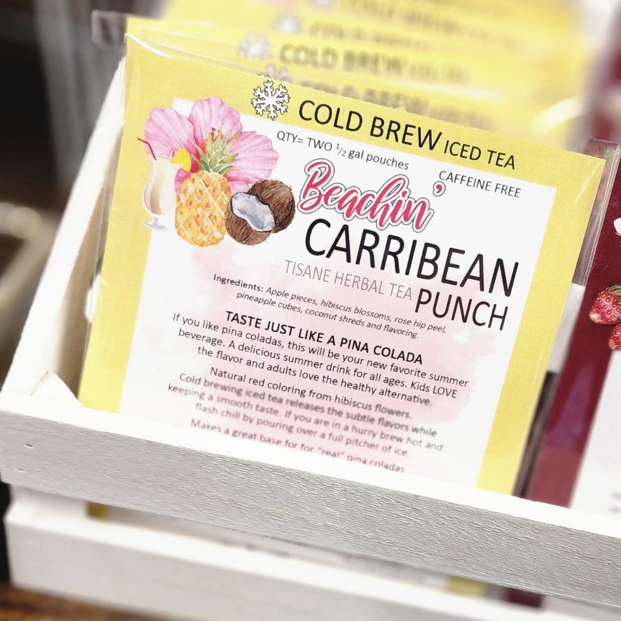 Caribbean Punch | Cold Brew Tisane Herbal Tea | 2 Pitcher Bags | Caffeinated | Tea n More