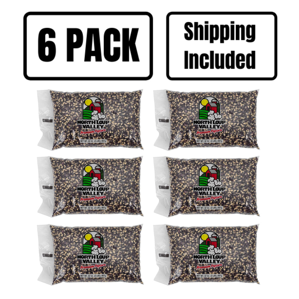 Blue Un-popped Popcorn Kernels | 2 lb | 6 Pack | Non-GMO | Shipping Included | Popcorn County USA | North Loup Valley