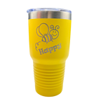 Stainless Steel "Bee Happy" Tumbler | 30 oz | Multiple Colors | RCK Creations & More