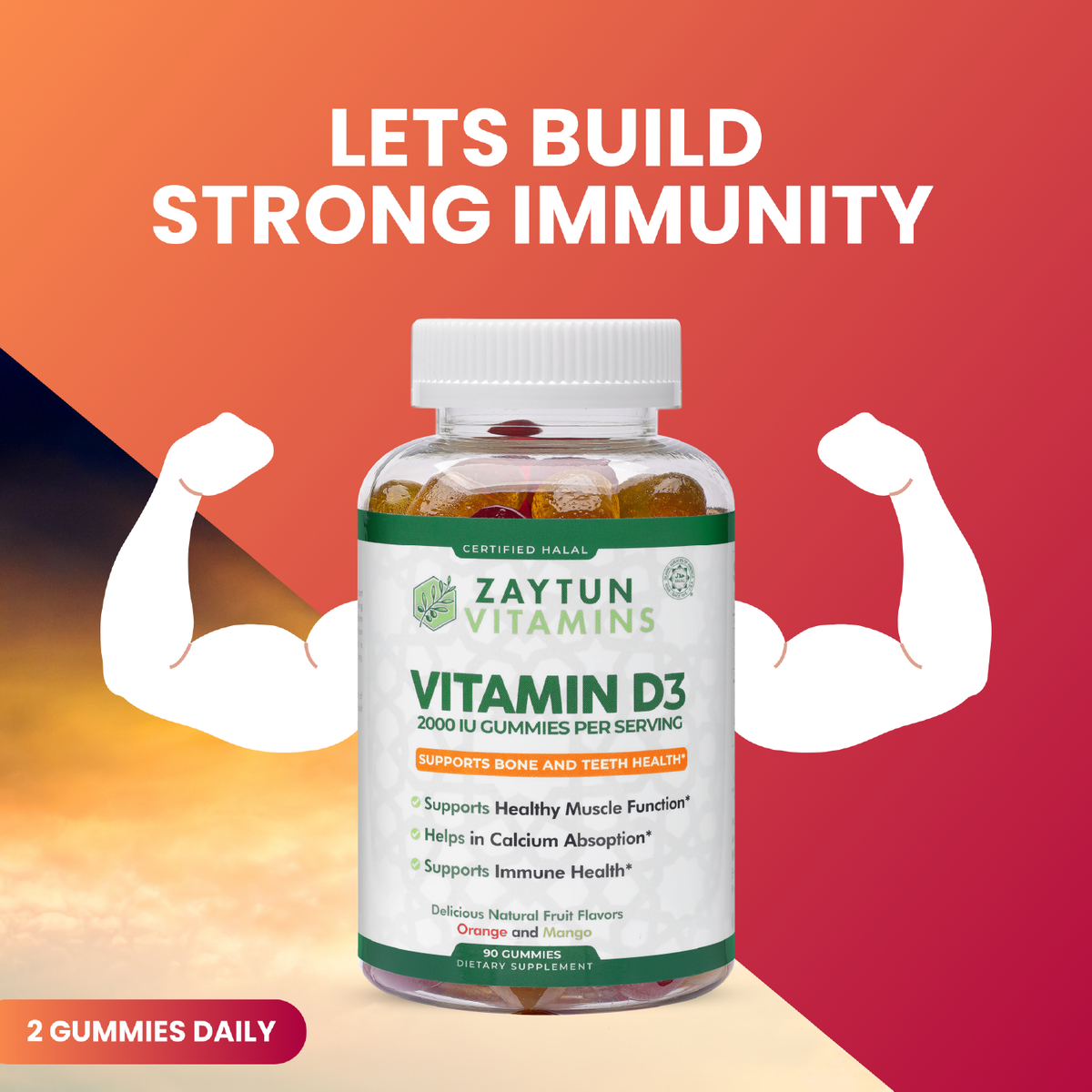 Halal Vitamin D3 2000IU Gummies
