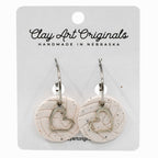 Volleyball Hoop with Heart Charm Polymer Clay Earrings | Clay Art Originals