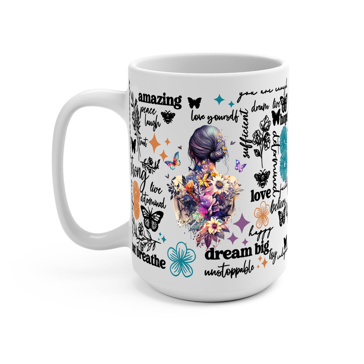 Flower Affirmations Glass Cups