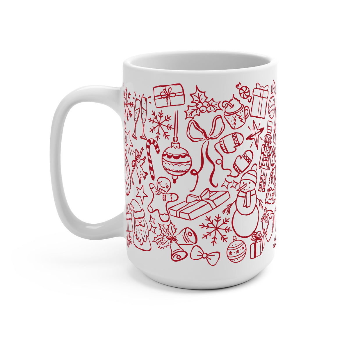 Christmas Doodles Glass Cups