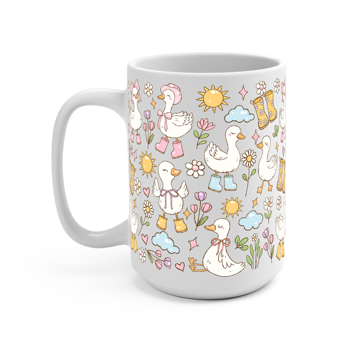 Cutie Cottage-Core Spring Goose Glass Cups