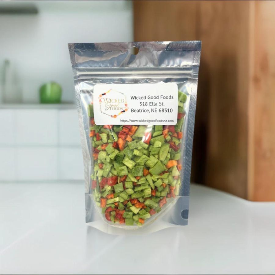 SALE | Freeze Dried Bell Pepper Medley | 1.5 oz | Wicked Good Foods