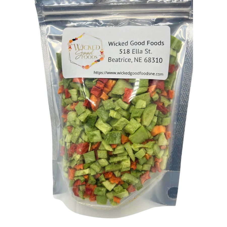 SALE | Freeze Dried Bell Pepper Medley | 1.5 oz | Wicked Good Foods