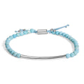 Sterling Silver Turquoise Beads Station Bracelet with Bolo Clasp