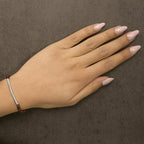 Sterling Silver Sand Bead Station Bracelet Bolo