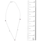 14K White Gold 1/5 Cttw Diamond and Ruby Tri Station Necklace