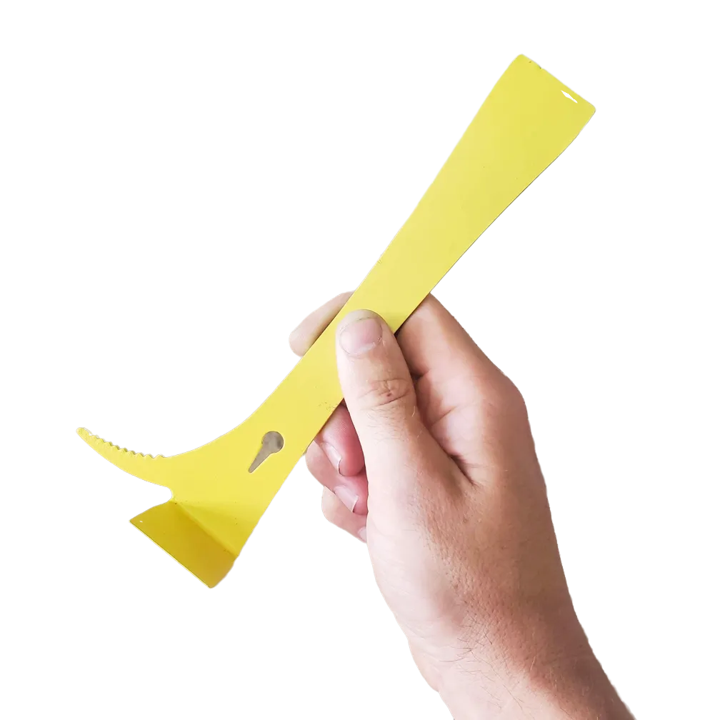 Yellow Hive Tool with Curved Hook