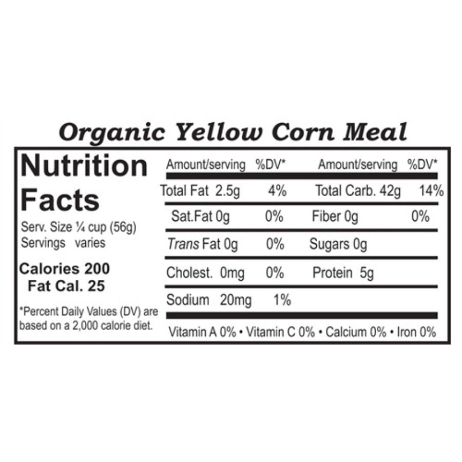 Organic Yellow Cornmeal | Pack of 4 | 1.75 lb | Non-GMO | Shipping Included | Grain Place Foods