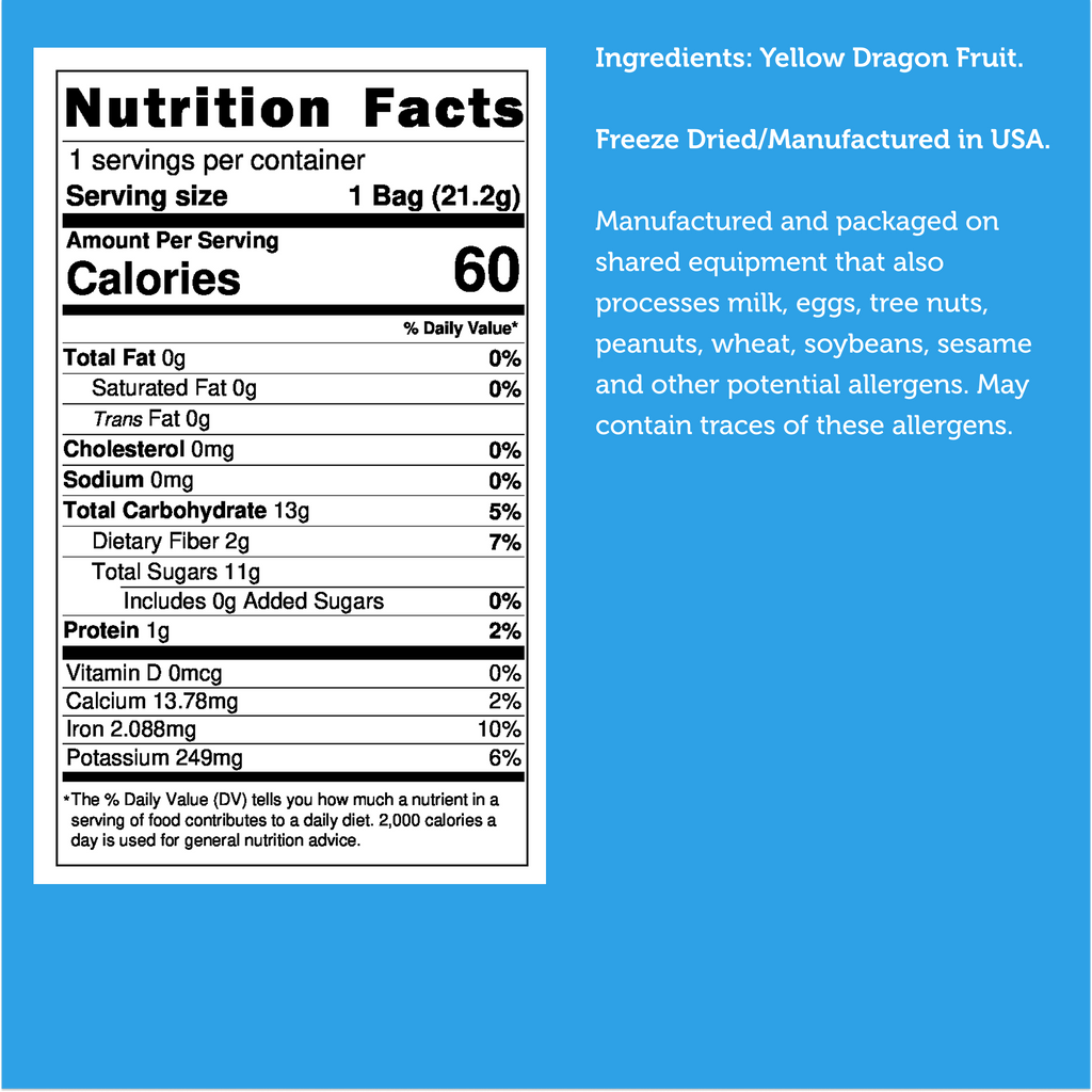 Freeze Dried Yellow Dragon Fruit Slices
