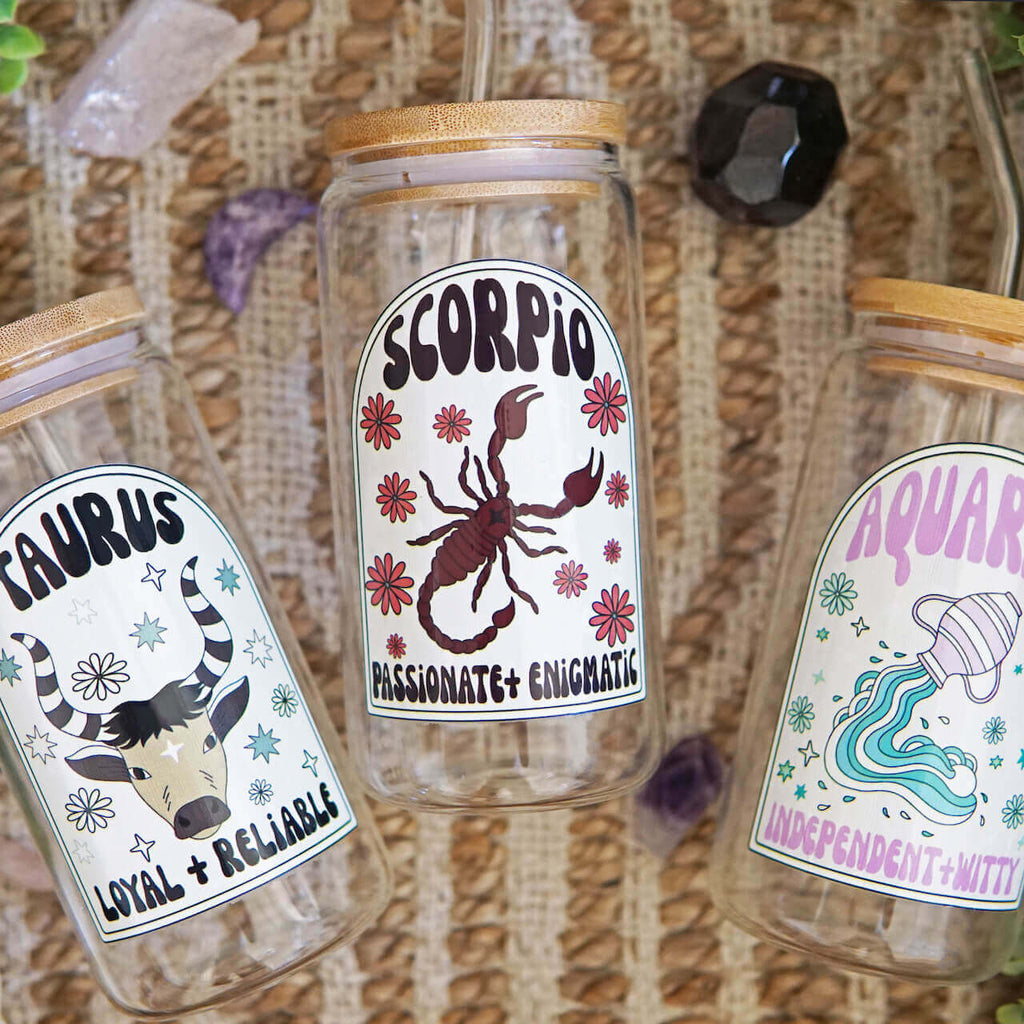 Zodiac Astrology Horoscope Glass Cups