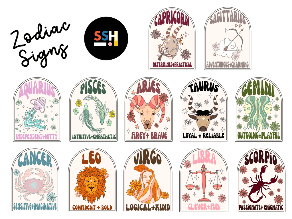 Zodiac Astrology Horoscope Glass Cups