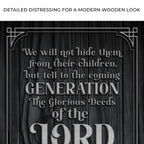 Psalm 78:4-8 ESV - We Will Not Hide Them From Their Children Scripture Sign