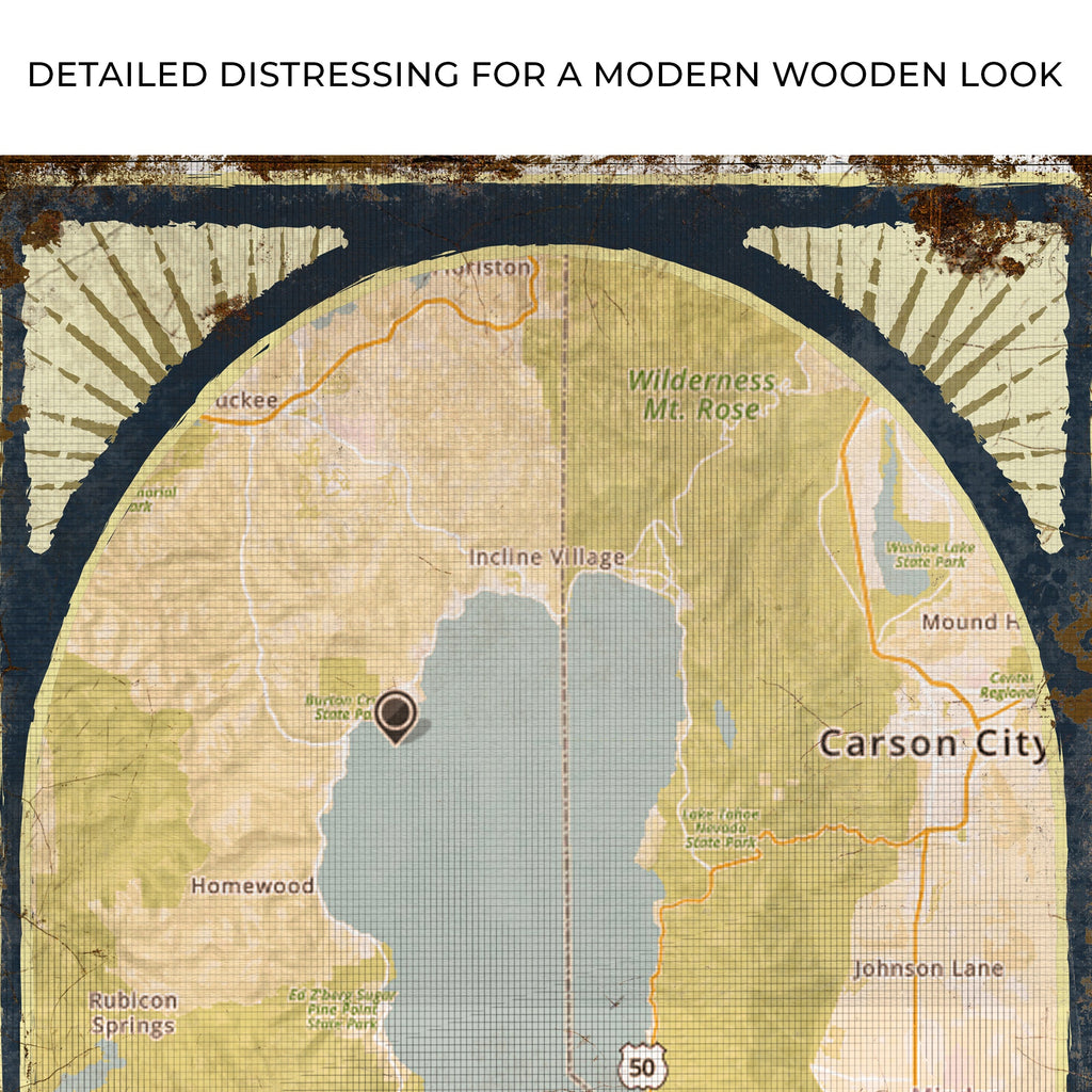 Lake Map Portrait Sign