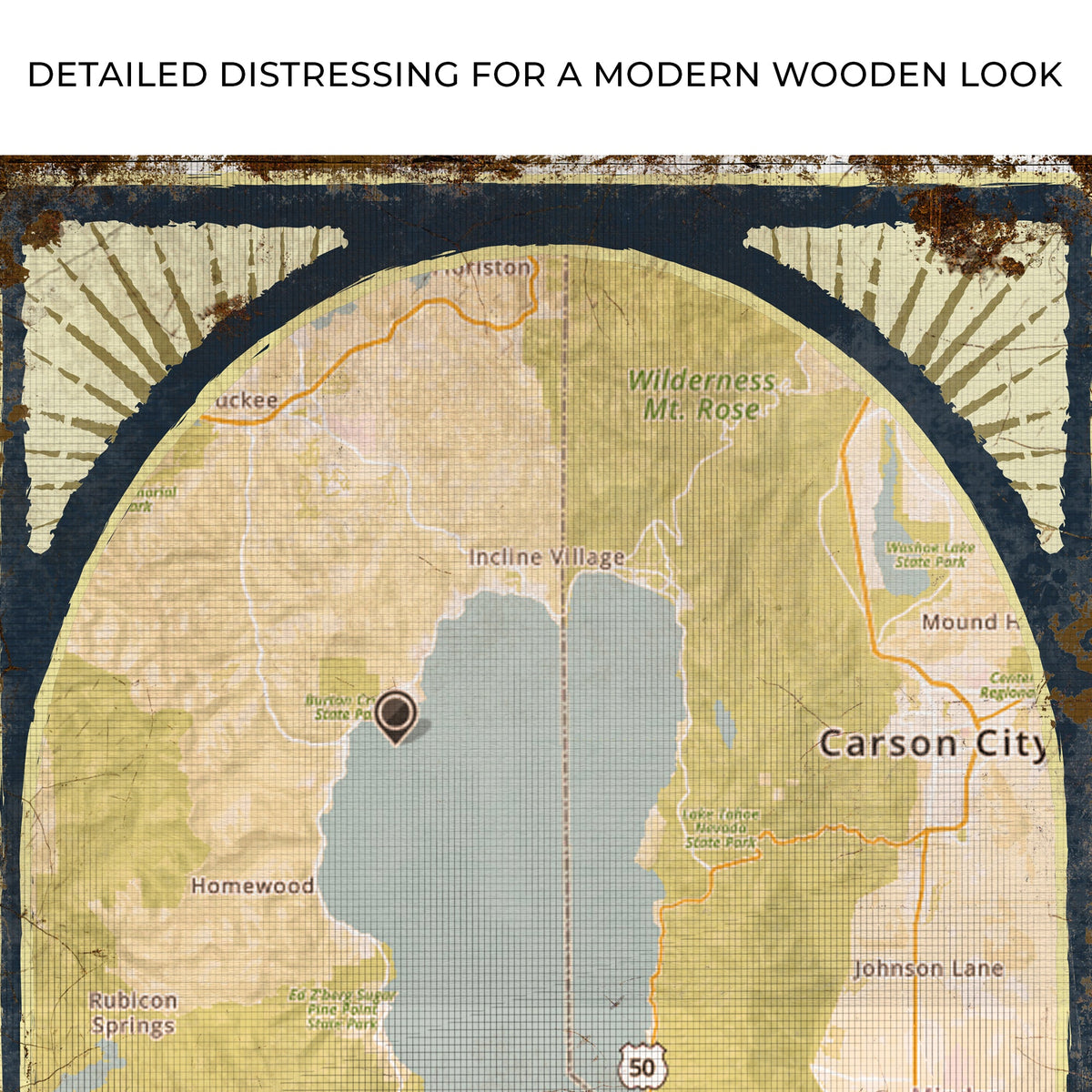 Lake Map Portrait Sign