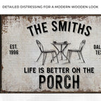 Life Is Better On The Porch Sign
