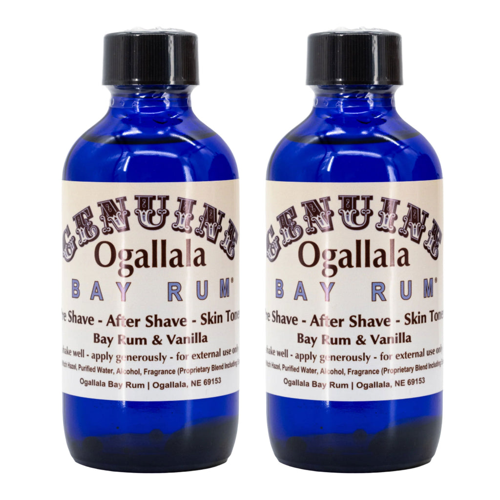 Bay Rum with Vanilla Scented Aftershave | Pack of 2 | Multiple Sizes | Ogallala Bay Rum