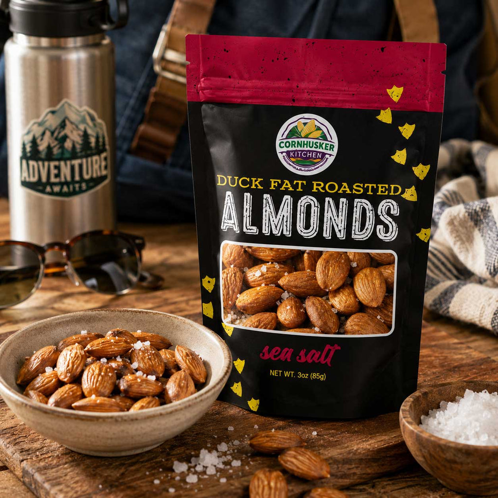 Duck Fat & Sea Salt Roasted Almonds | 3 oz | Cornhusker Kitchen