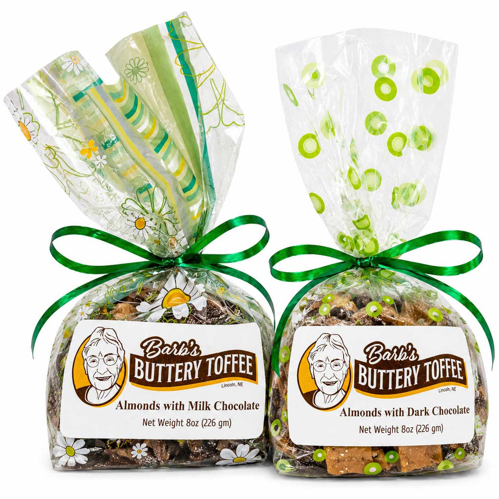 Homemade Almond Toffee Bundle | 8 oz | Milk and Dark Chocolate | Barb's Buttery Toffee