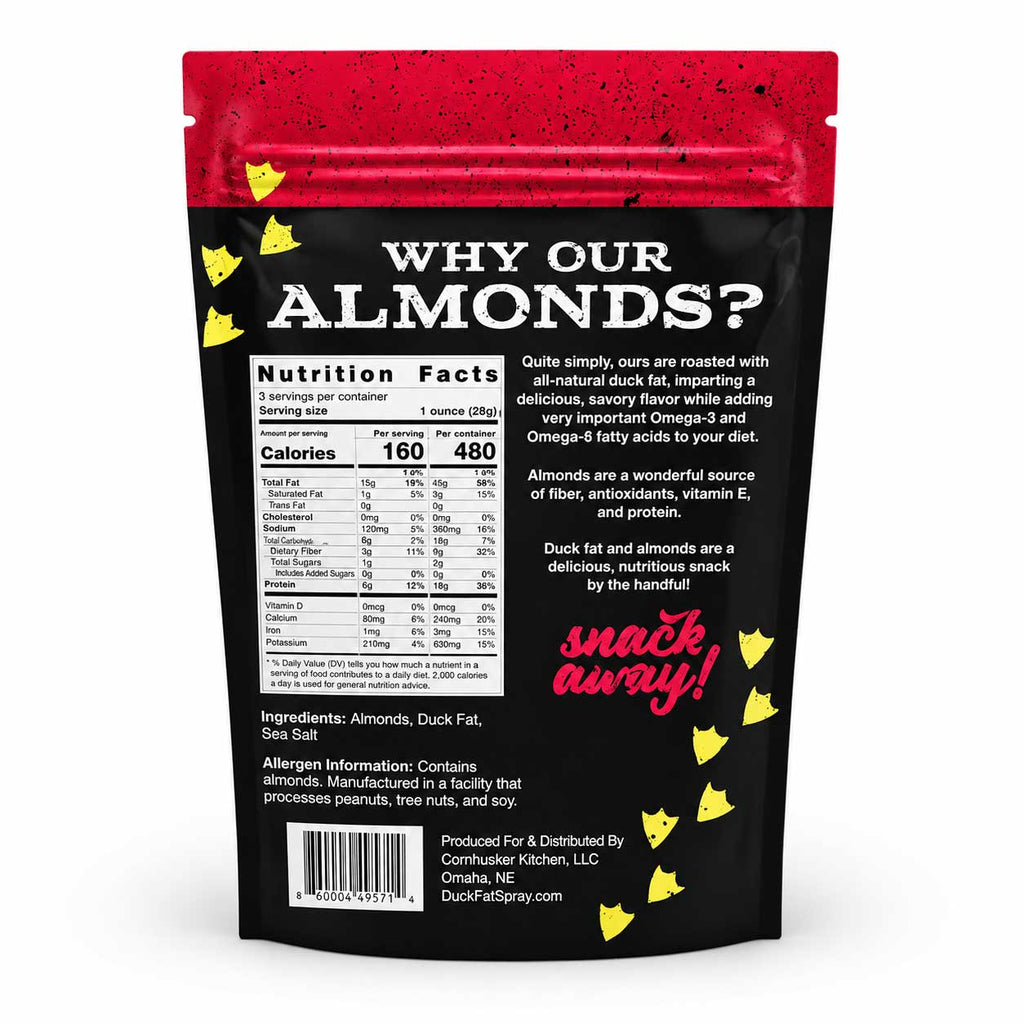 Duck Fat & Sea Salt Roasted Almonds | 3 oz | Cornhusker Kitchen