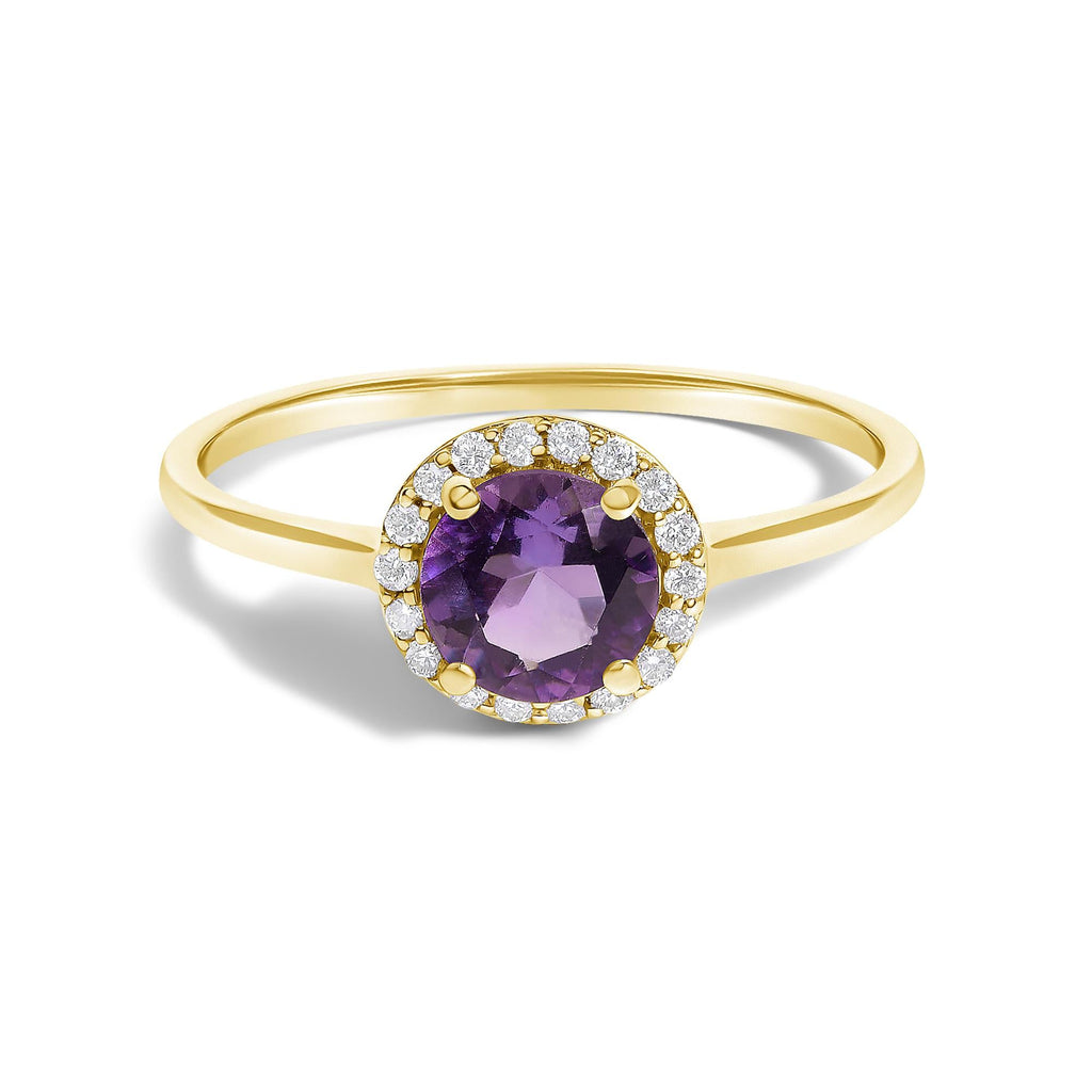 10K Gold Gemstone and 3/8 Cttw Diamond Halo Jewelry Set (Earrings, Pendant & Ring)