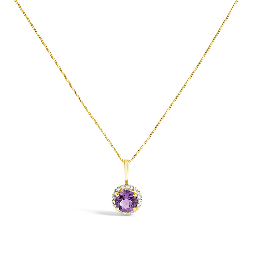 10K Gold Gemstone and 3/8 Cttw Diamond Halo Jewelry Set (Earrings, Pendant & Ring)