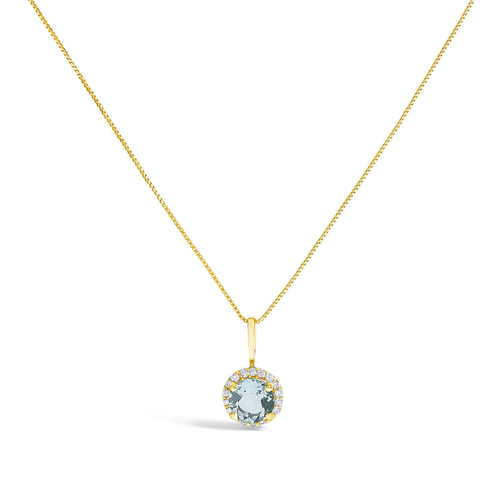 10K Gold Gemstone and 3/8 Cttw Diamond Halo Jewelry Set (Earrings, Pendant & Ring)