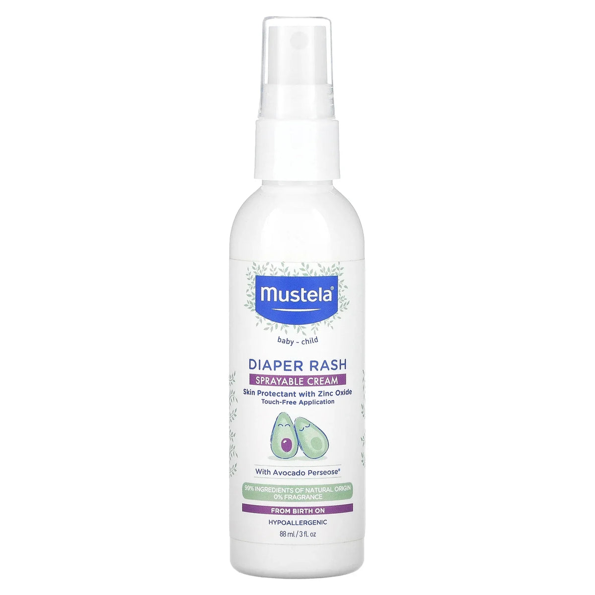 Mustela Diaper Rash Spray with Zinc Oxide, 3 oz