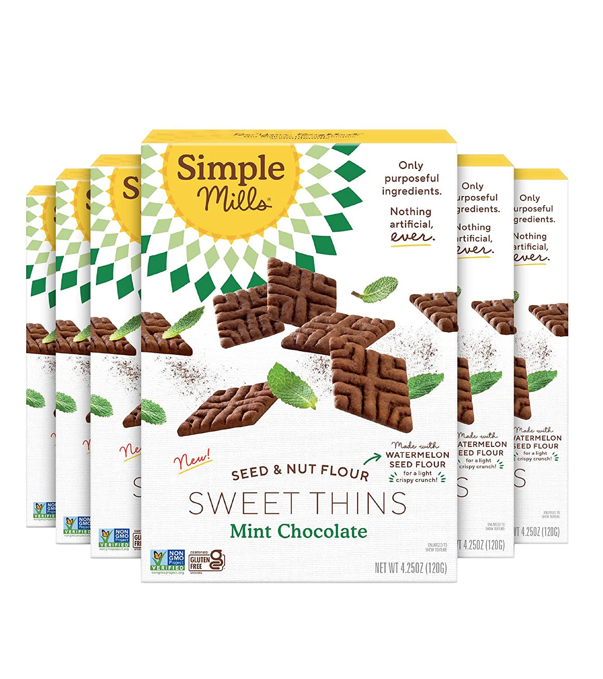 Boxes  Simple Mills - Sweet Thins Chocolate Mint (Pack of 6) 4.25 Oz Boxs