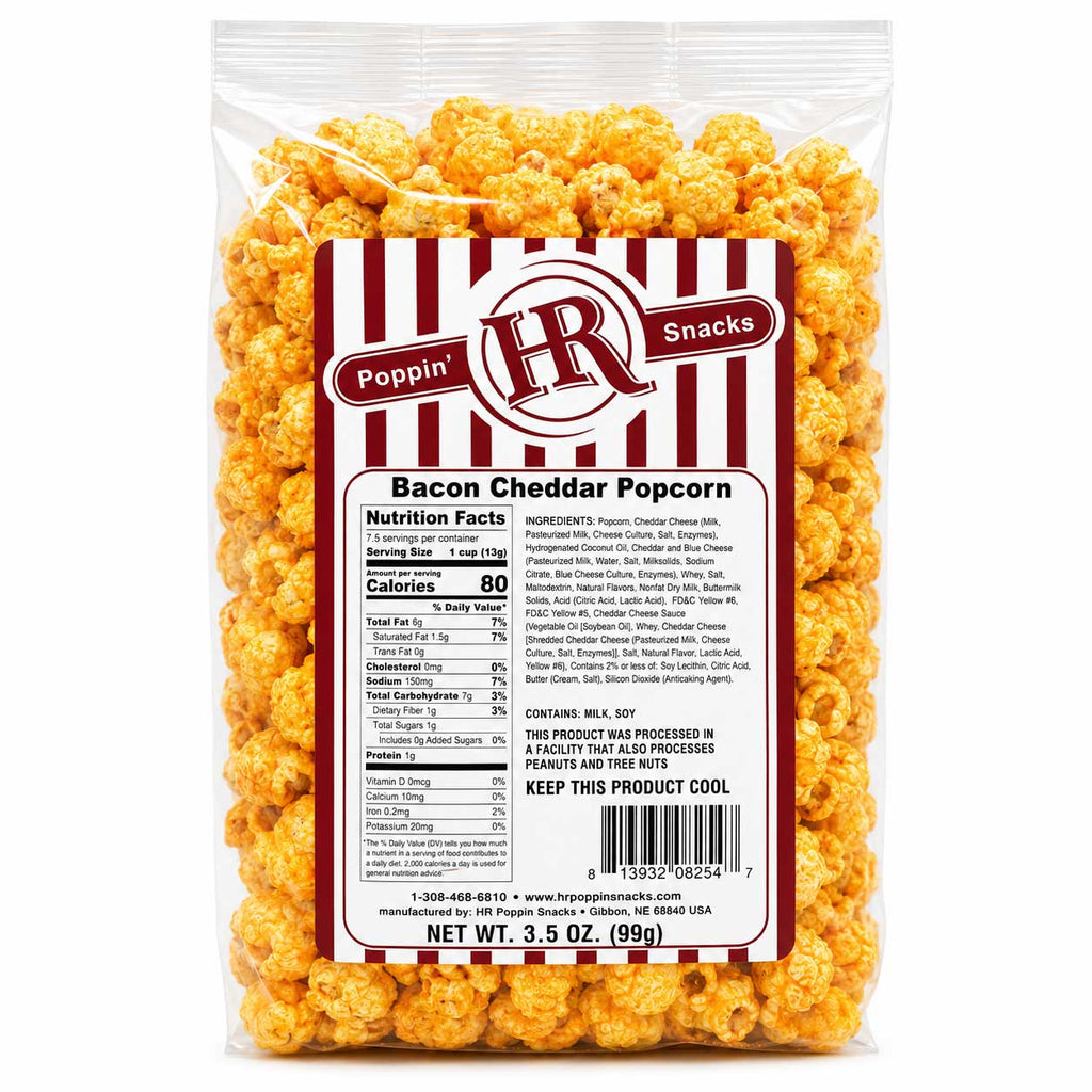 Bacon Cheddar Popcorn | Pack of 3 | 3 oz | HR Poppin' Snacks