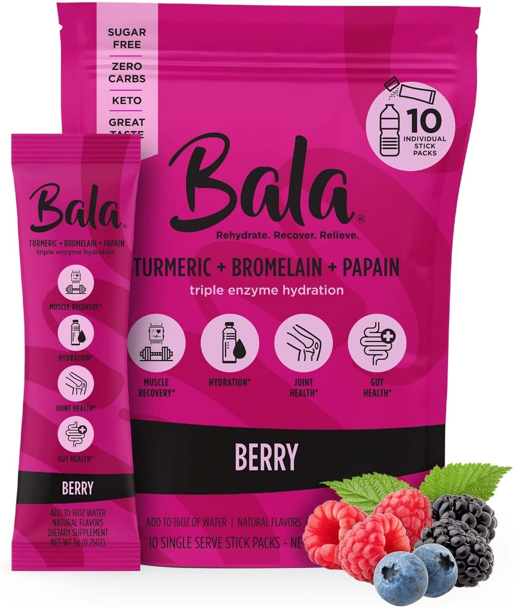 Bala Hydro Receiver Mix Stick Packs, Berry, 8 ct