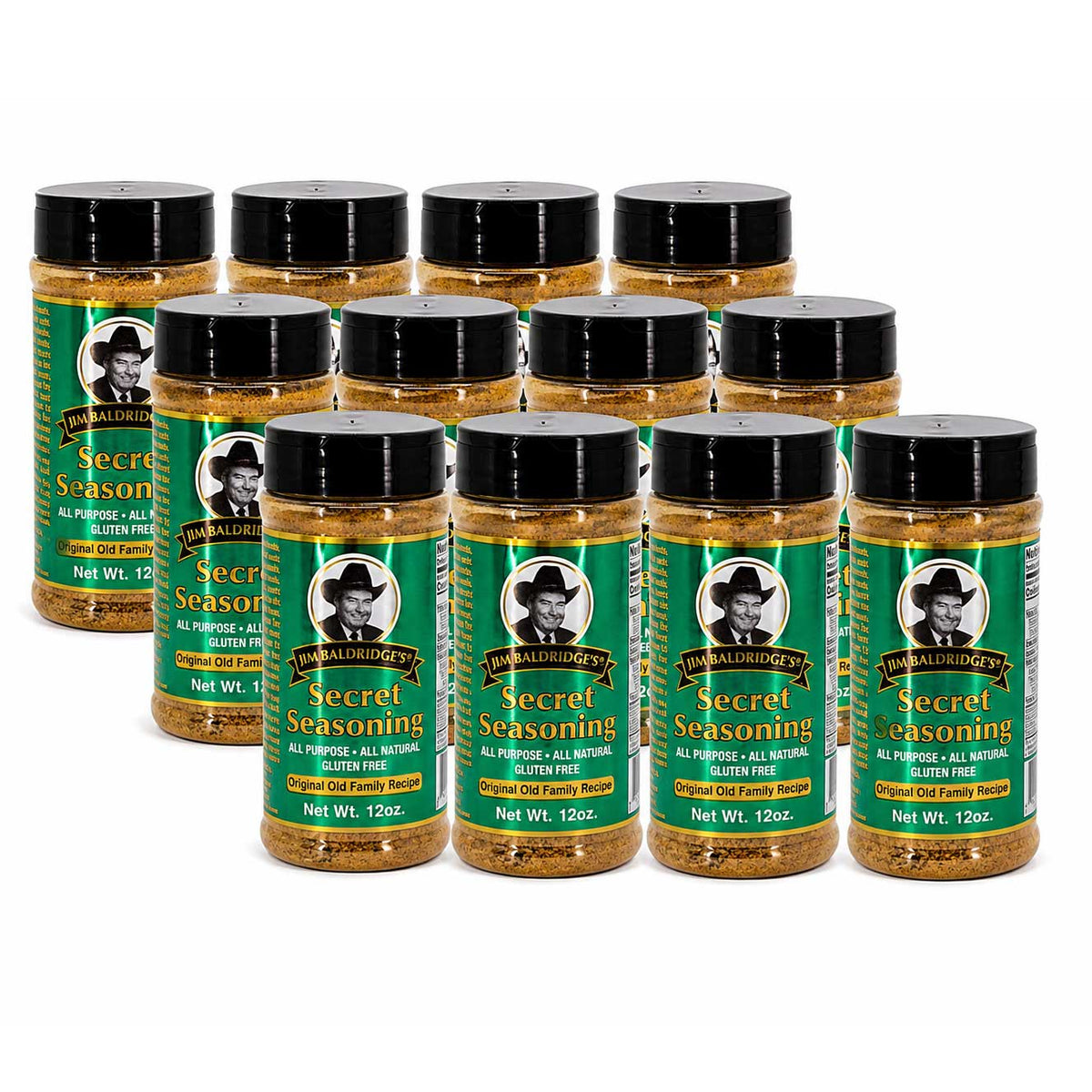 Jim Baldridge Secret Seasoning | Pack of 12 | 12 oz | Gluten Free | Baldridge Food Company