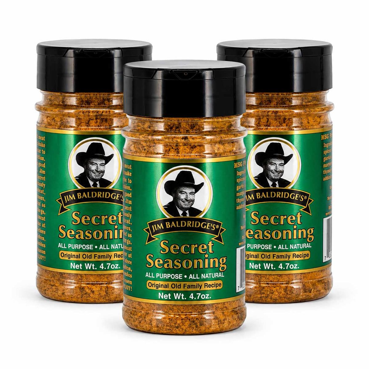 Jim Baldridge Secret Seasoning | Pack of 3 | 4.7 oz | Gluten Free | Baldridge Food Company