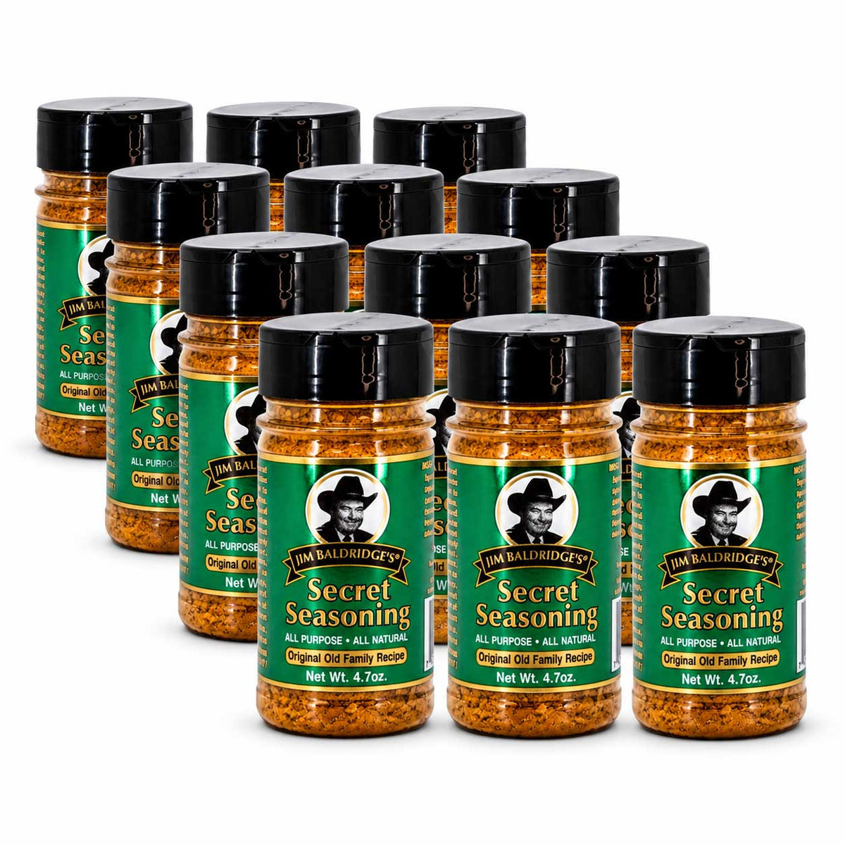 Jim Baldridge Secret Seasoning | Pack of 12 | 4.7 oz | Gluten Free | Baldridge Food Company