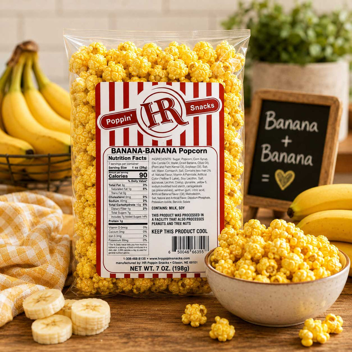 Banana Popcorn | Pack of 3 | 5 oz | HR Poppin' Snacks