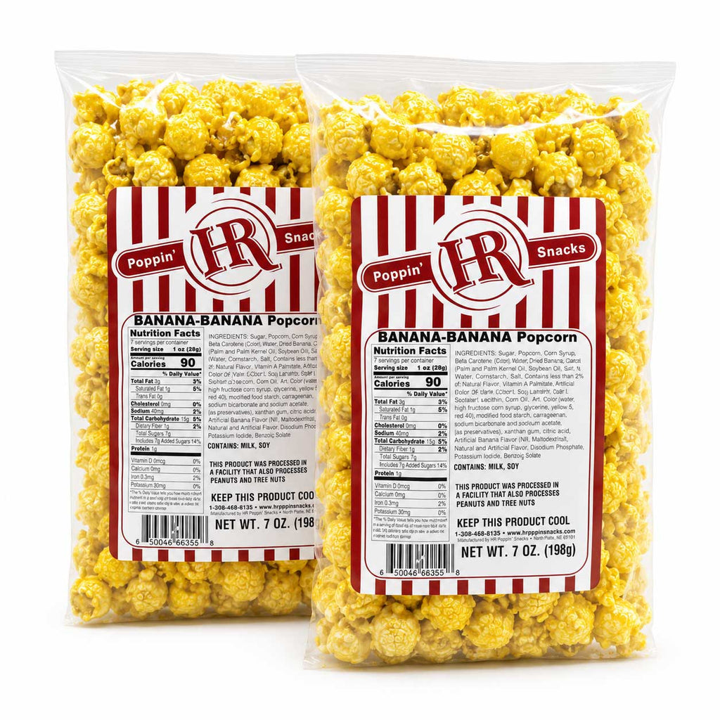 Banana Popcorn | Pack of 2 | 5 oz | HR Poppin' Snacks