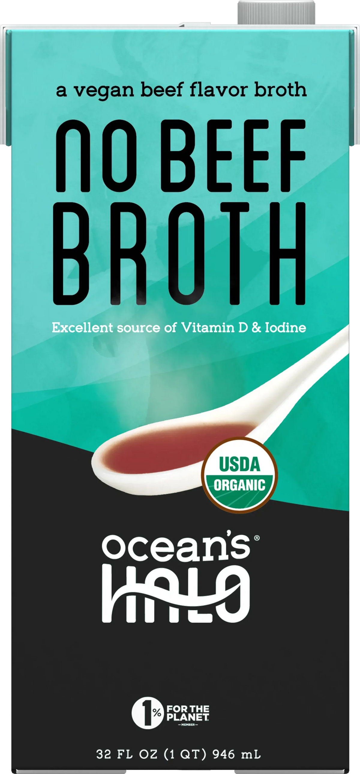 Ocean's Halo No Beef Broth, 32 fl oz (Case of 6)